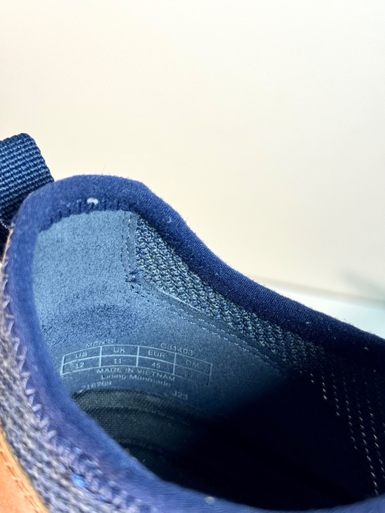 Cole Haan Blue Knit Tan Leather Zerogrand Stitchlite Lace Up Oxford | Size 12